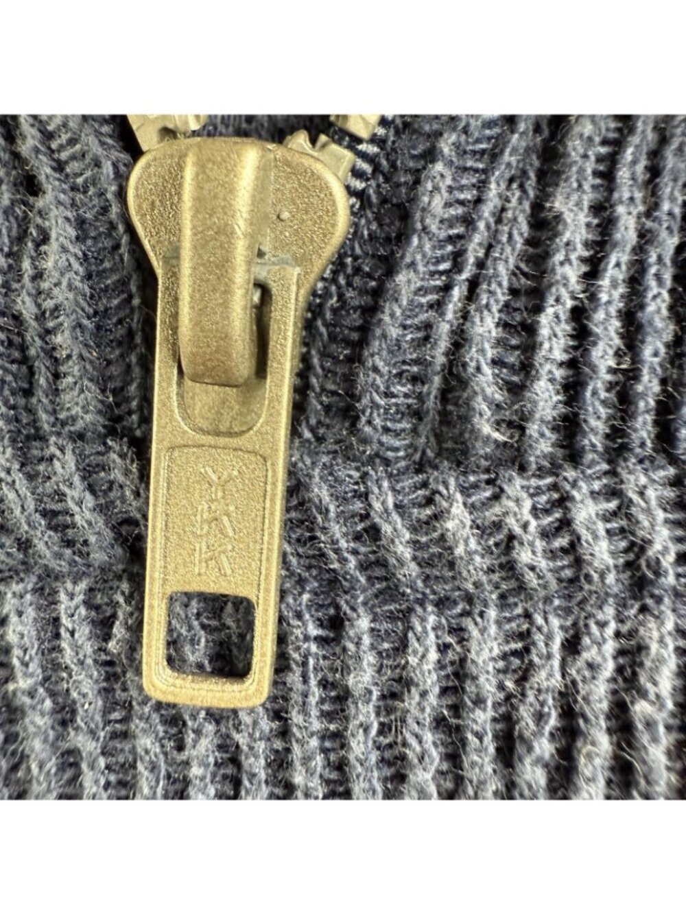 Wrangler Sweater Mens 2XL Blue Mock Neck 1/4 Zip Cotton Knit Pullover MI0608A - Picture 6 of 15